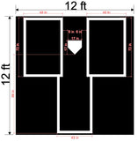 12' x 12' Pro MLB Nylon Synthetic Turf Catcher's Box & Batting Mat