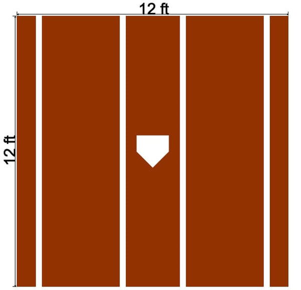 12' x 12' Pro MLB Nylon Synthetic Turf Hitting Mat (Lines & Plate Only)