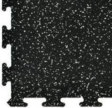 2' x 2' EZ-LOCK Rubber Floor Interlocking Black Tiles