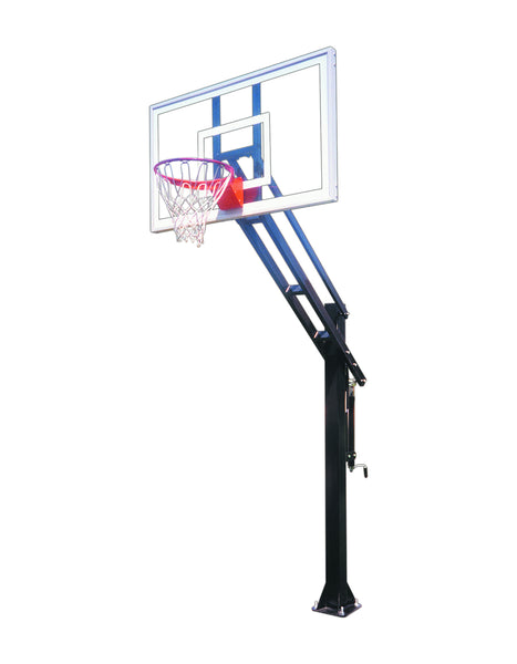 First Team Force Pro in-ground adjustable basketball hoop with 36x60 tempered glass backboard