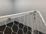 FreeKick portable soccer goal frame detail with Klip-It net clips