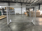 Gateway futsal goal counterweight base and transport wheels detail