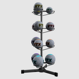 Troy VTX Medicine Balls – 4–15 lb Large Set with GWBR Rack