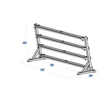 Echo Kodiak Hex Dumbbell 5-100lbs, 4-tier rack: 49" tall, 78" wide, 30" deep, base length 84".
