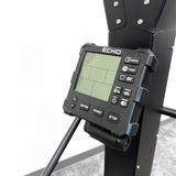 Close-up of the Echo Kodiak Echo Commercial Ski Erg 02008 display, ideal for cardio and full-body endurance training.