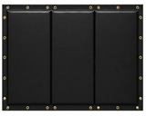Kodiak Sports Folding Backstop Padding for Baseball & Softball—rectangular black pad with gold grommets, vertical seams.