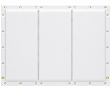 Kodiak Sports Folding Backstop Padding for Baseball & Softball—white, gold grommets, three seams for fence or backstop use.