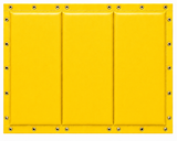 Kodiak Sports Folding Backstop Padding for Baseball & Softball—yellow, three-section wall pad with grommets.