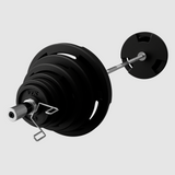 Troy VTX Rubber Grip Plates – 300 lb Set with GOB-86 Bar & Spring Collars