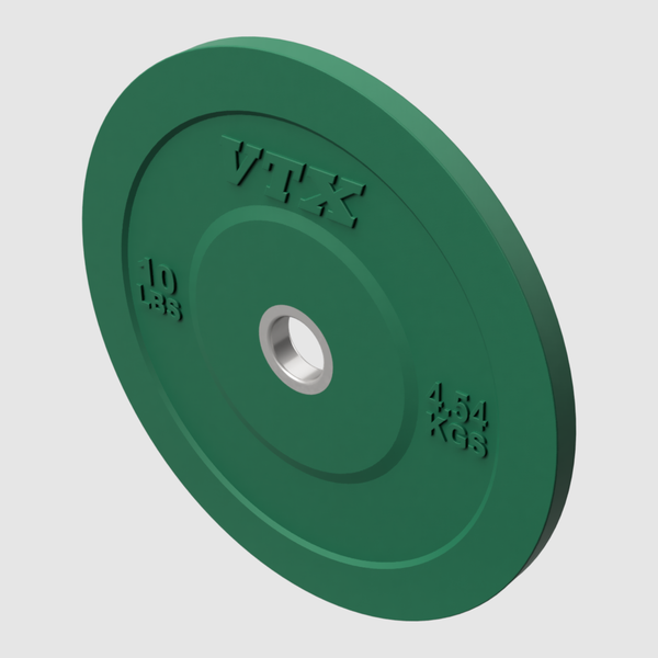 Troy VTX Solid Rubber Color Bumper Plates – 10 lbs Green (pair)
