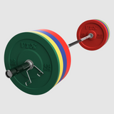 Troy VTX Solid Rubber Color Bumper Plates – 275 lb Set with GOB-1200 Bar & Collars