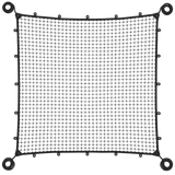 Kodiak Sports Robot Capture and Containment Netting: black, square grid, corner loops/rings—ideal for robots.