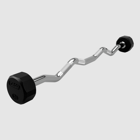 Troy 12 Sided Rubber-EZ Curl Barbell - 20 lb (TZB-020R)