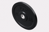 Troy VTX Color Bumper Plate, 15LB/6.81KG, solid rubber with silver center by Troy Barbell on transparent background.