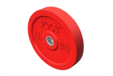 Troy VTX Color Bumper Plate by Troy Barbell, 45 lbs/20.45 kg, solid rubber, ideal for Olympic training, white background.