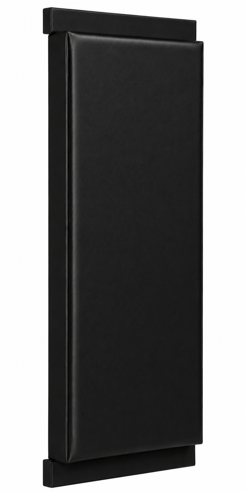 Kodiak Sports Indoor Sports Wood Backed Wall Padding: black, rectangular, UV-treated vinyl with a smooth raised center.