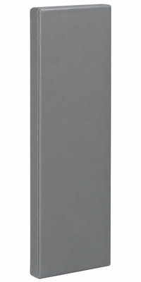 The Kodiak Sports Indoor Sports Wood Backed Wall Padding, gray and UV vinyl, stands upright against a white background.