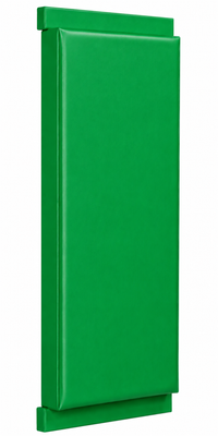 Kodiak Sports, LLC Indoor Sports Wood Backed Wall Padding—green UV-treated vinyl mat for indoor wall protection.