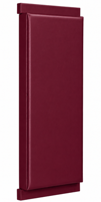 Kodiak Sports Indoor Sports Wood Backed Wall Padding, maroon with UV vinyl, smooth surface, mounted vertically.