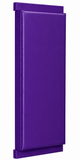 The Kodiak Sports Indoor Sports Wood Backed Wall Padding with purple UV vinyl stands upright against a white background.
