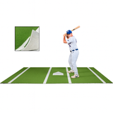 Baseball Nylon 6' x 12' Hitting Mat Green on White Background Batter in Box
