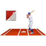 Baseball Nylon 6' x 12' Hitting Mat Clay on White Background Batter in Box
