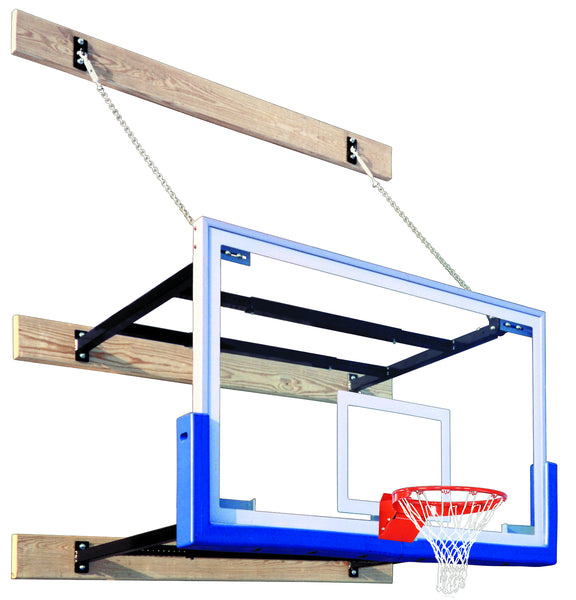 First Team SuperMount46 Triumph wall mount basketball goal with 42x72 tempered glass backboard