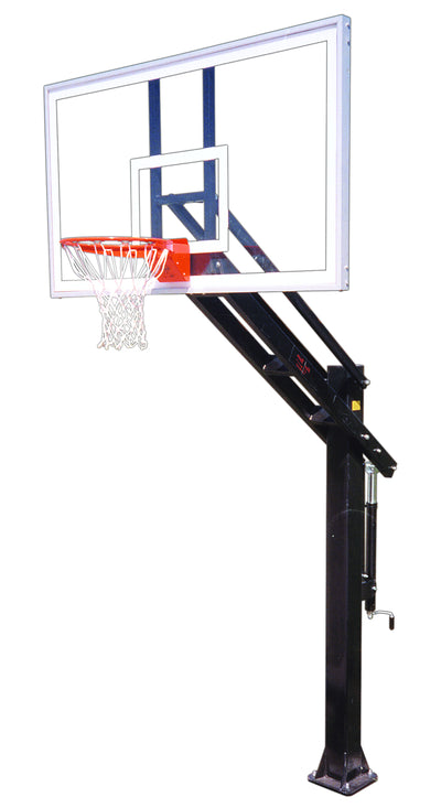 First Team Titan Supreme In-Ground Adjustable Basketball Hoop — 42x72 Acrylic Backboard