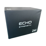 Echo Kodiak Echo Strength Plyo 5 Box Set: black rectangular box, 24" height marked in white, for plyometric training.