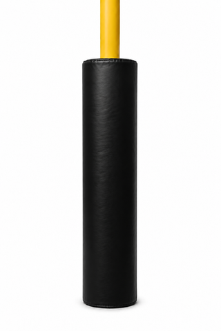 Kodiak Sports, LLC Goal Post Padding in yellow and black shown on a white background for athlete protection.
