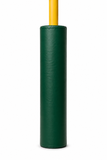 Kodiak Sports, LLC Goal Post Padding in green wraps a yellow pole base, protecting athletes on a white background.