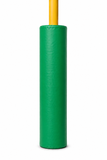 Kodiak Sports, LLC Goal Post Padding—tall, cylindrical green padding fits around base of a yellow goal post.