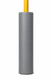 Kodiak Sports Goal Post Padding: gray pole with yellow tip for athlete safety; ideal for football or stadium use.