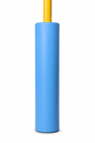 Kodiak Sports, LLC Goal Post Padding in blue protects athletes; shown on a yellow pole against a white background.