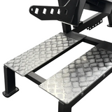 Close-up of the Echo Kodiak Echo Plate Loaded Belt Squat HM97’s textured aluminum platform for strength training.