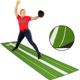 green softball pitching mat jenny finch powerline stripe on white background