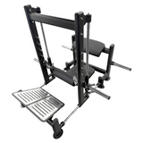 Echo Kodiak Echo Plate Loaded 3D Hip Thrust PL7017: black/silver gym machine with foot platform and padded back support.
