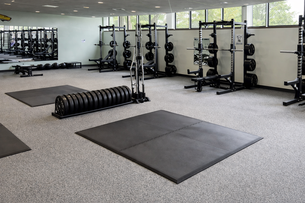 Black Rubber Flooring 2 Piece Pre-Made Lifting Platform with Beveled Edges