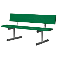 5' Portable Bench W/Back - Dark Green