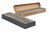 Stack of cushioned sport vinyl with packaging on a white background