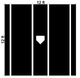12' x 12' Pro MLB Nylon Synthetic Turf Hitting Mat (Lines & Plate Only)