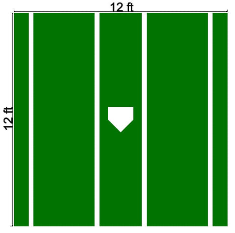 12' x 12' Pro MLB Nylon Synthetic Turf Hitting Mat (Lines & Plate Only)