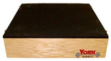York Barbell Plyo Boxes: sturdy wooden platforms with black tops, ideal for weightlifting or stacking.