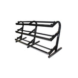 Troy Barbell 3 Tier Dumbbell Rack (T-DR3) holds 15 pairs; black metal, shown on a white background.